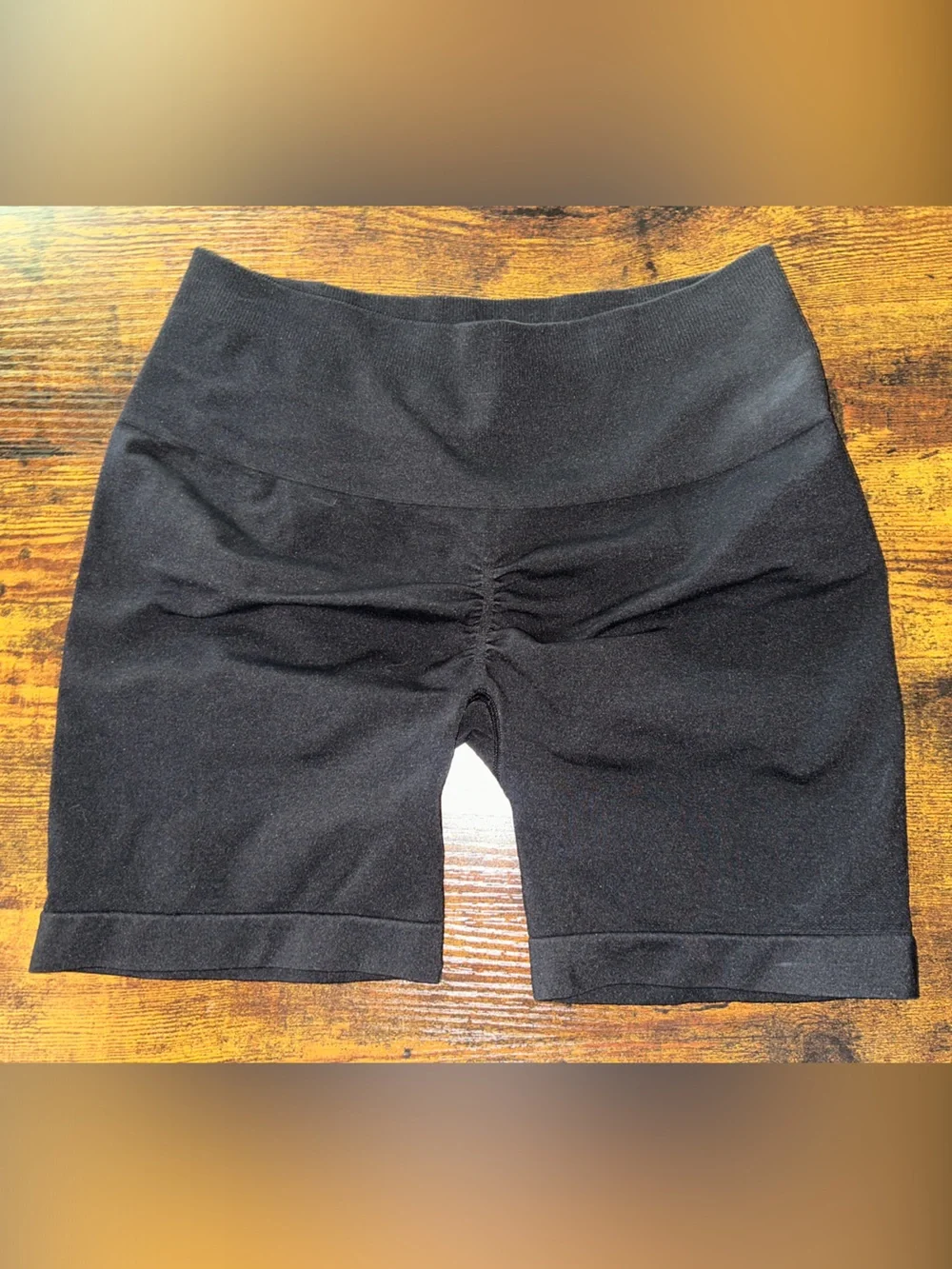 YoungLA Black Seamless Bike Shorts with Logo